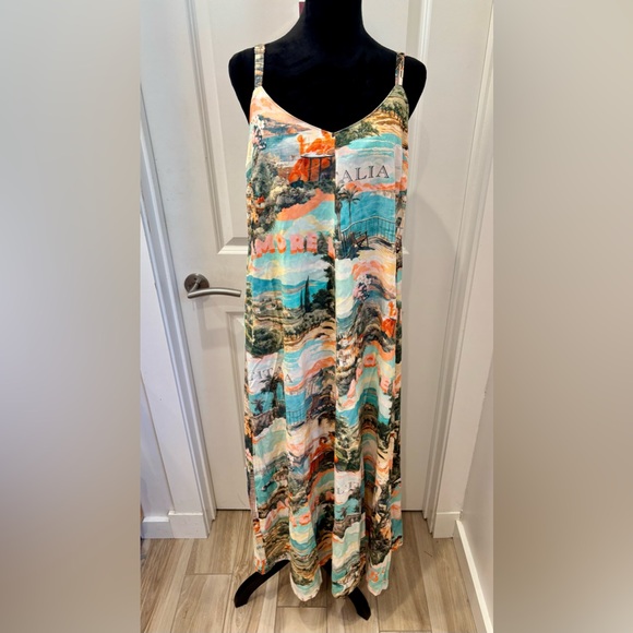 NWT Label of Love Isadora Italian scenic countryside dress - M - Picture 1 of 16
